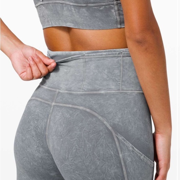 Lululemon Fast and Free High Rise Tight 25" Ice Wash Asphalt Grey 6 - Picture 3 of 9